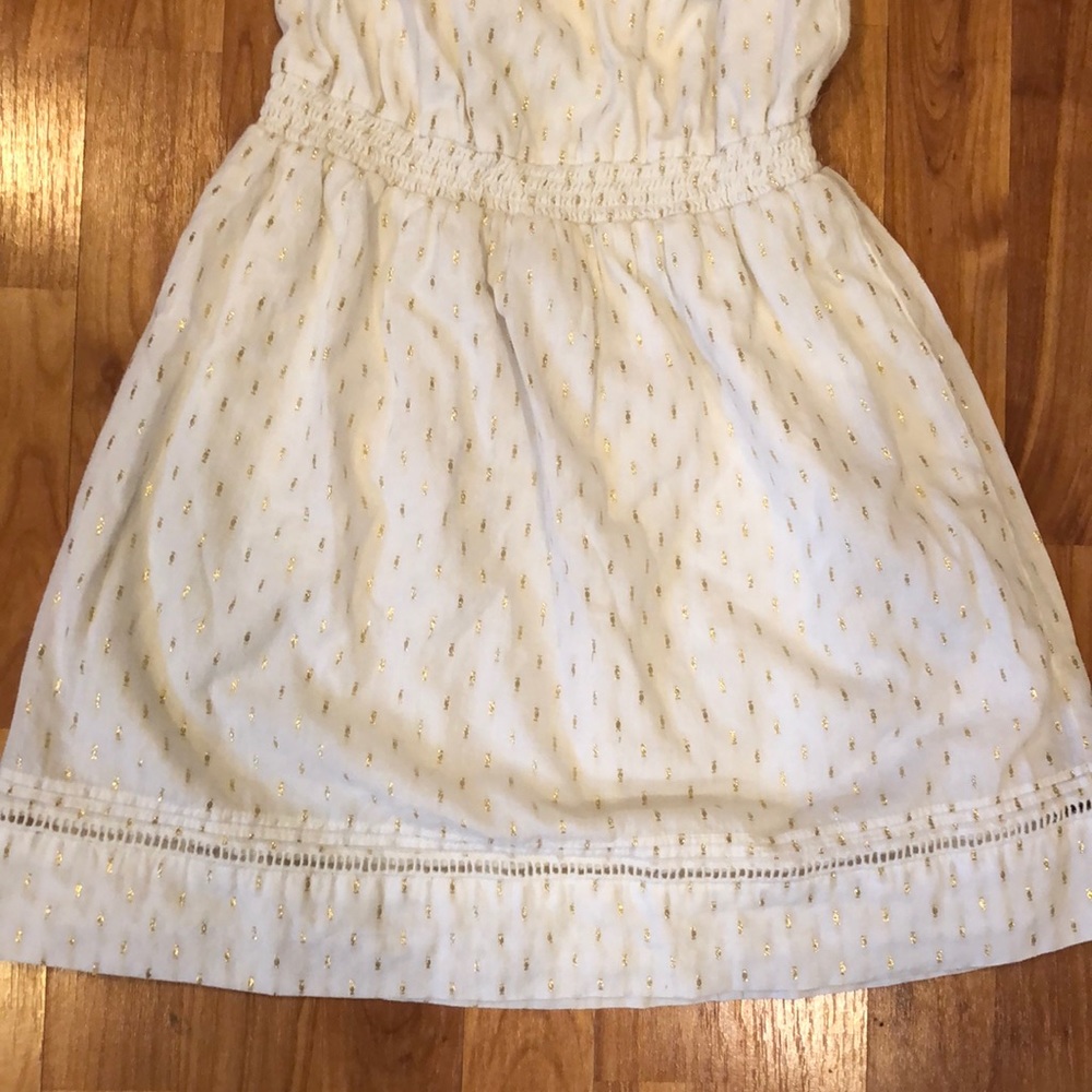 Woman’s “Express” Cream and Gold Mini Dress - Picture 3 of 7